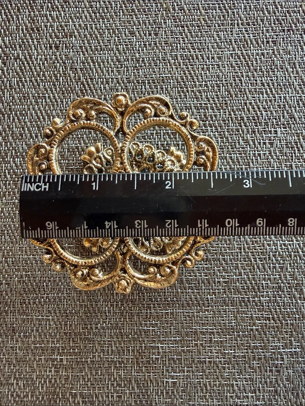 Vintage Hollywood Regency Lipstick Holder Gold Metal Scrollwork